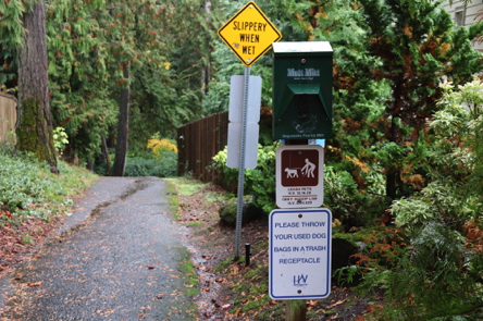 Trail entrance in residential area